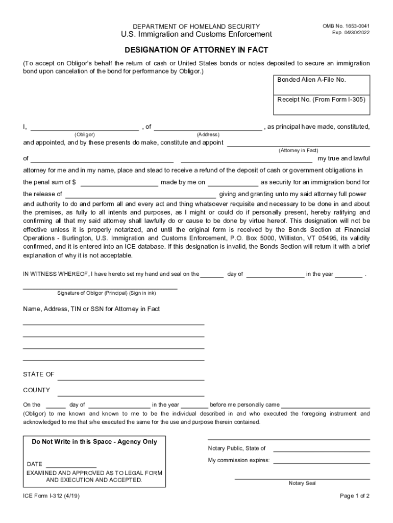 Get and Sign Ice Form I 312 