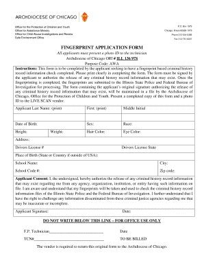  Fingerprint Application Form 2018-2024