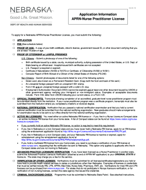 APRN Nurse Practitioner License  Form