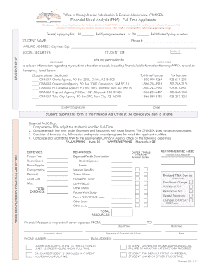 FNA Navajo Nation Scholarship  Form