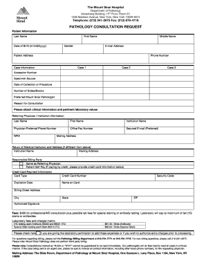 Pathology Consultation Request  Form