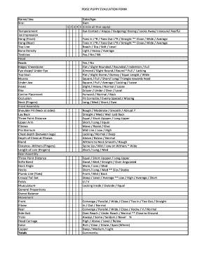 Puppy Evaluation Form