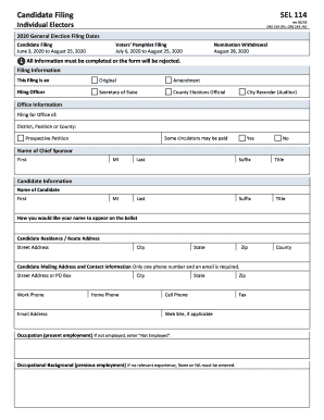  SEL114 Candidate Filing Individual Electors SEL114 Candidate Filing Individual Electors 2021