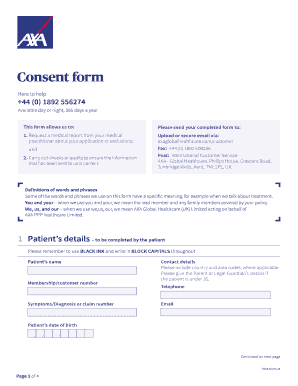 Axa Consent  Form