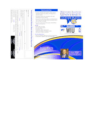 Get and Sign Western Illinois University License Plate Brochure 2017-2022 Form