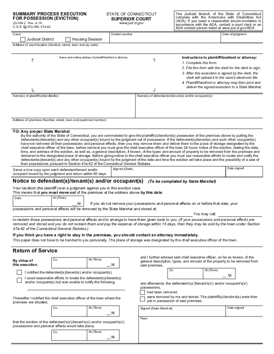  for POSSESSION EVICTION 2019-2024