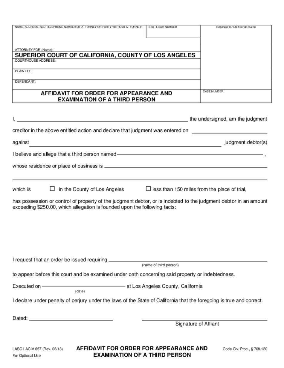  AFFIDAVIT for ORDER for APPEARANCE and 2018-2024