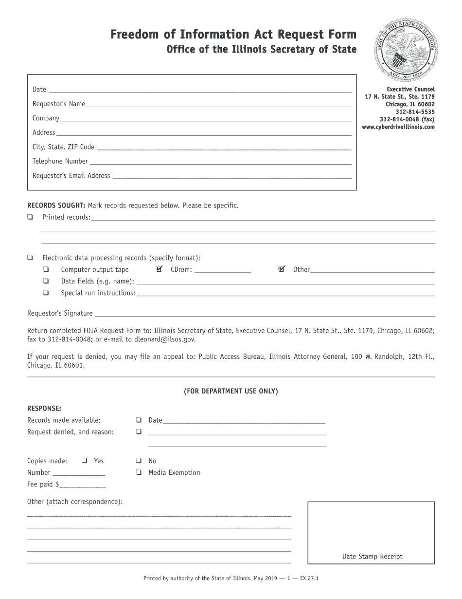 I8l Dom of Information Act Form