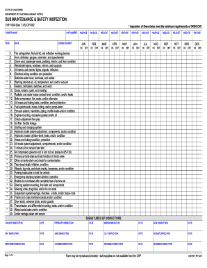 Bus Maintenance &amp;amp; Safety Inspection, CHP 108A File 0419  Form