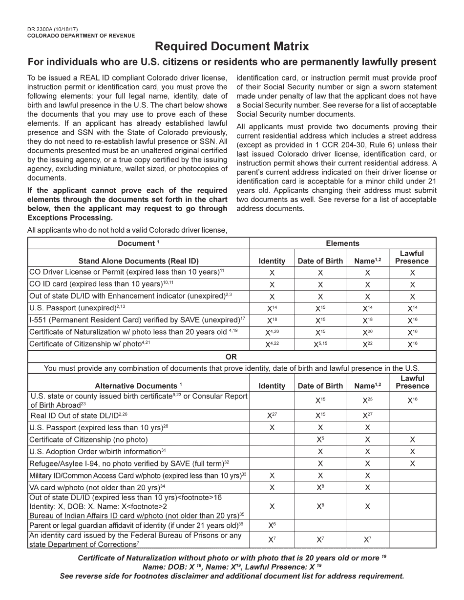 Document Colorado  Form