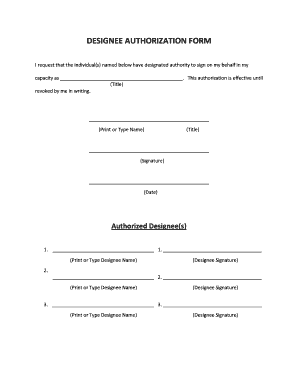 Our Florida Designee Form