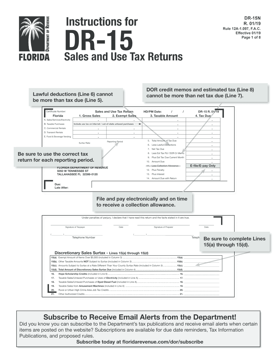 Fl Sales Tax Form