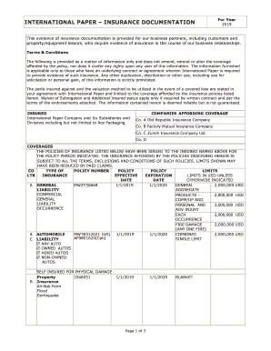  This Evidence of Insurance Documentation is Provided for Our Business Partners, Including Customers and Propertyequipment Les 2019