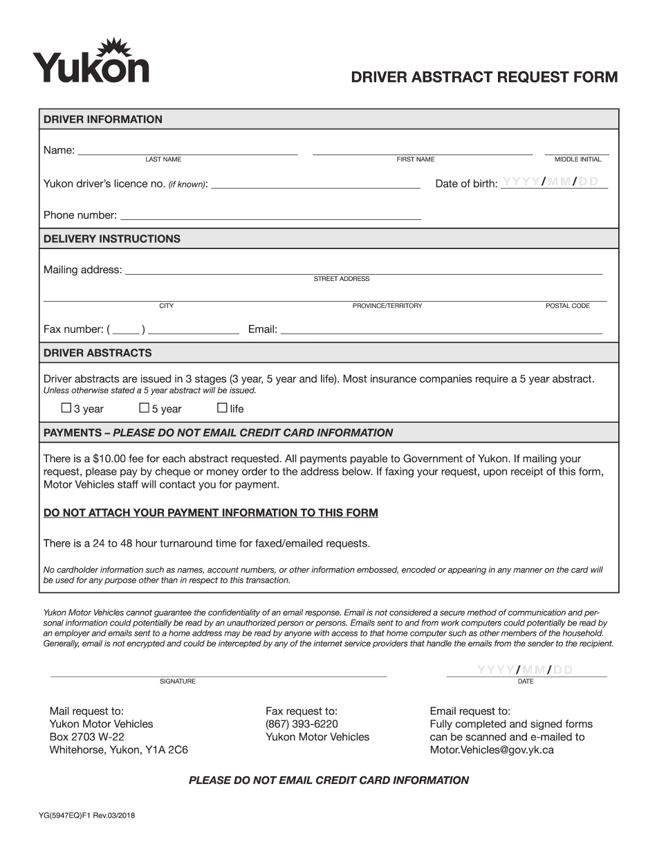  Yukon Drivers Licence No 2018-2024