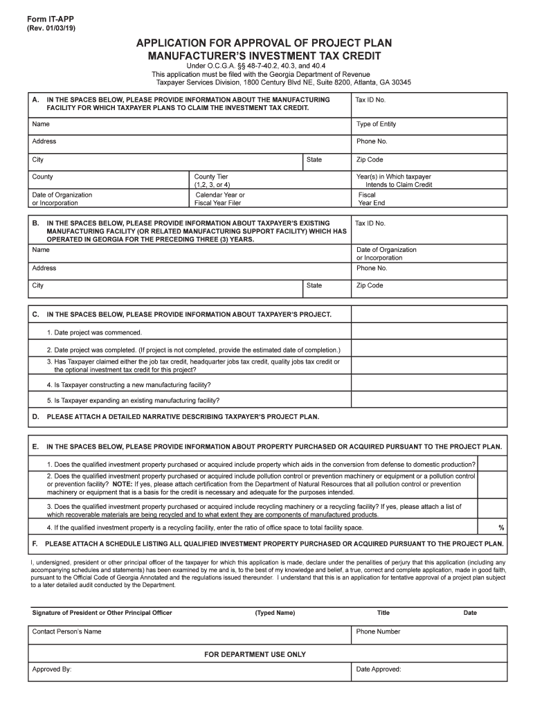 Georgia Application  Form