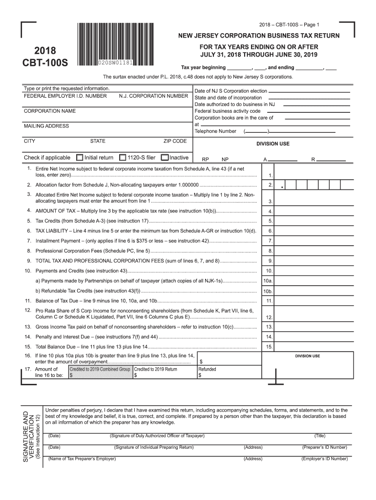 Nj Cbt 100s Form