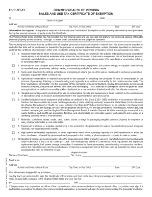  Resale and Use Certificate in Virginia 2019