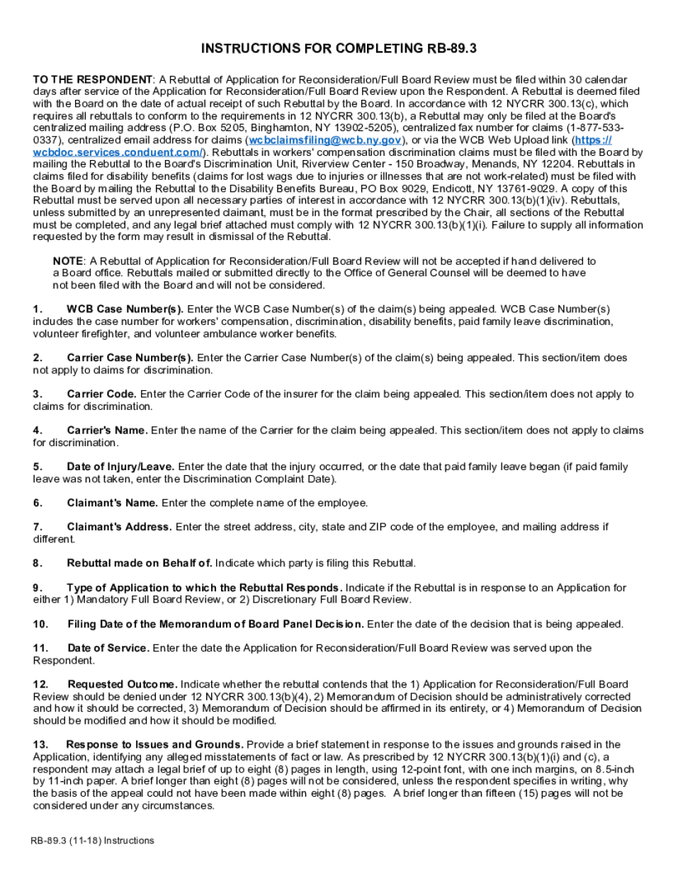  to the RESPONDENT a Rebuttal of Application for ReconsiderationFull Board Review Must Be Filed within 30 Calendar 2018