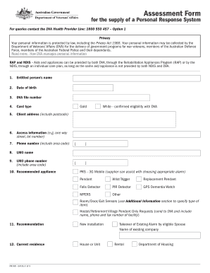 Get and Sign D9199 Assessment Form for the Supply of a Personal Response System D9199 Assessment Form for the Supply of a Personal Response S 2019-2022
