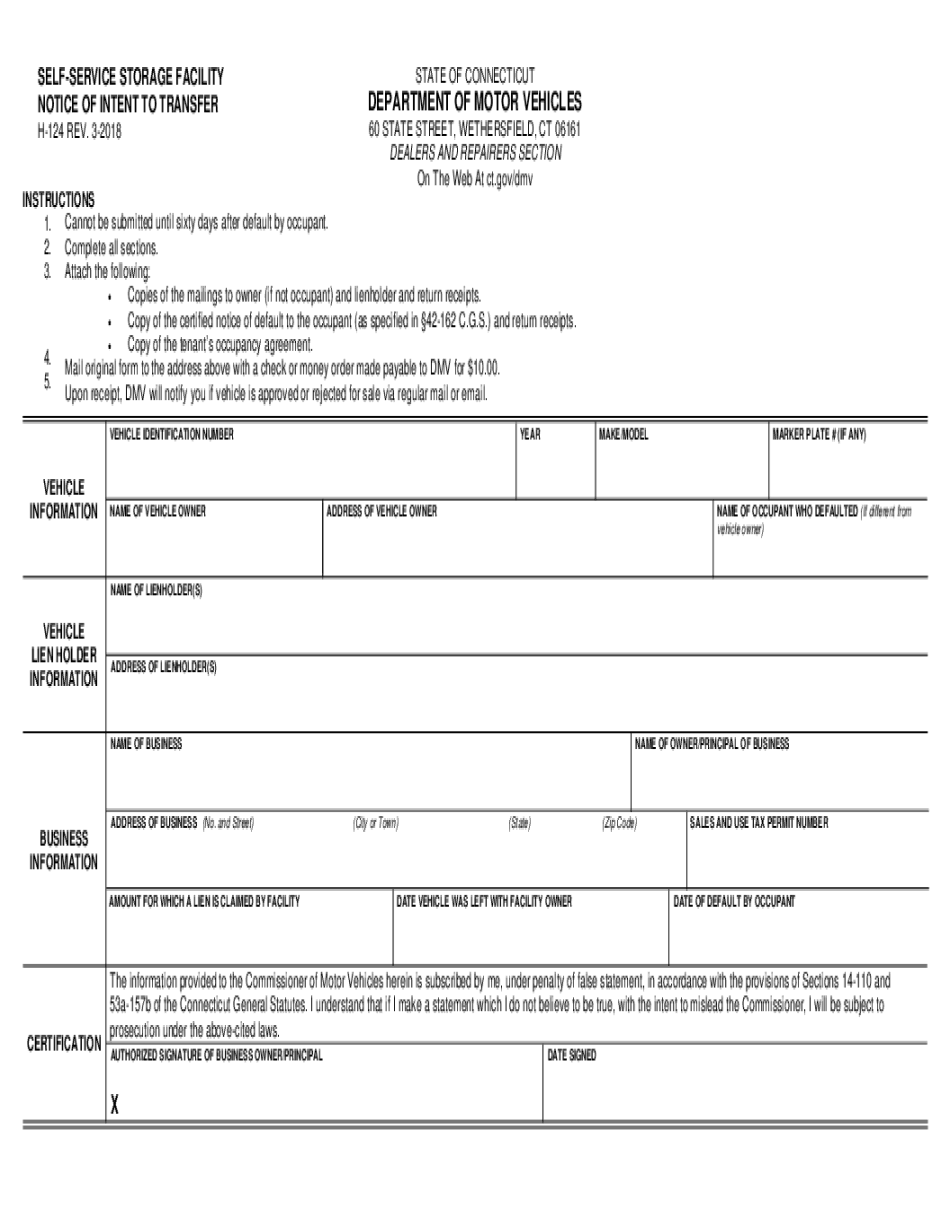 SELF SERVICE STORAGE FACILITY  Form