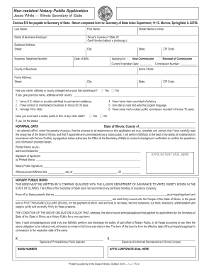Get and Sign Illinois Non Resident Notary Application  Form