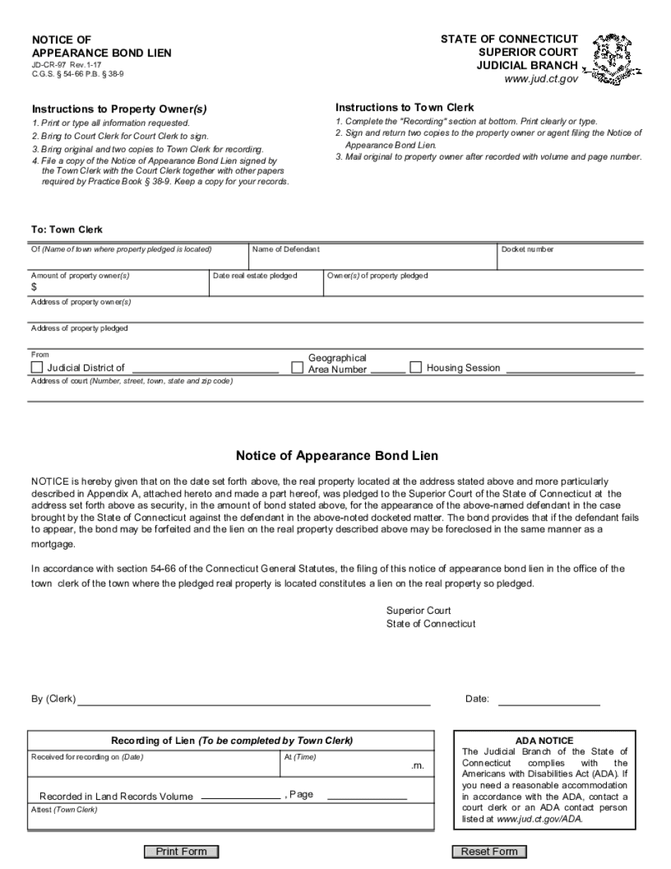  NOTICE of APPEARANCE BOND LIEN 2017-2024