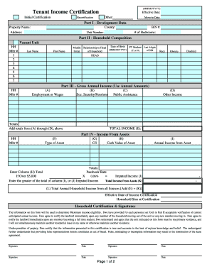 Get and Sign Dhcr Tenant Income Certification Form 2006-2022