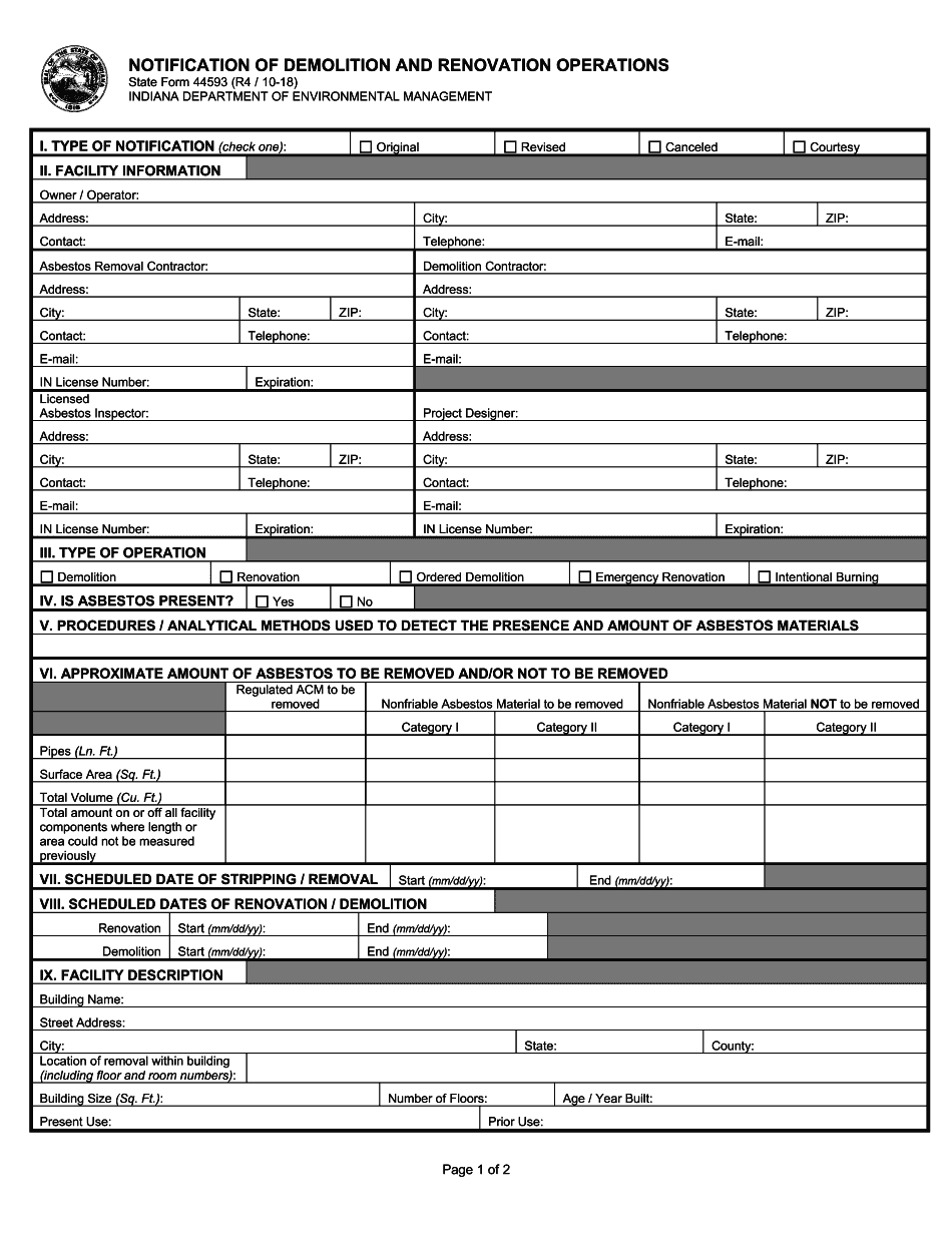  NOTIFICATION of DEMOLITION and RENOVATION OPERATIONS 2018-2024