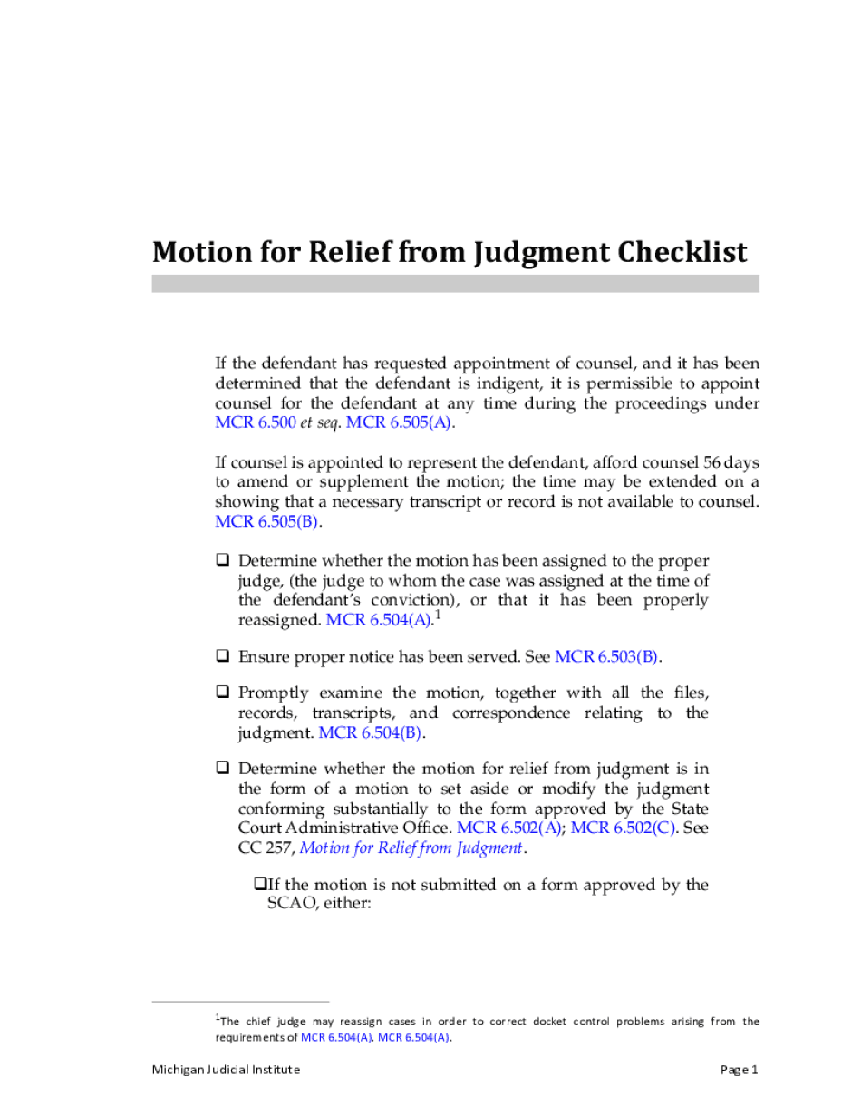  Plaintiff Filed Motion for Relief from Judgement for Defendant 2019-2024