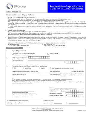  Supply Turn on Cut off Meter Reading 2019