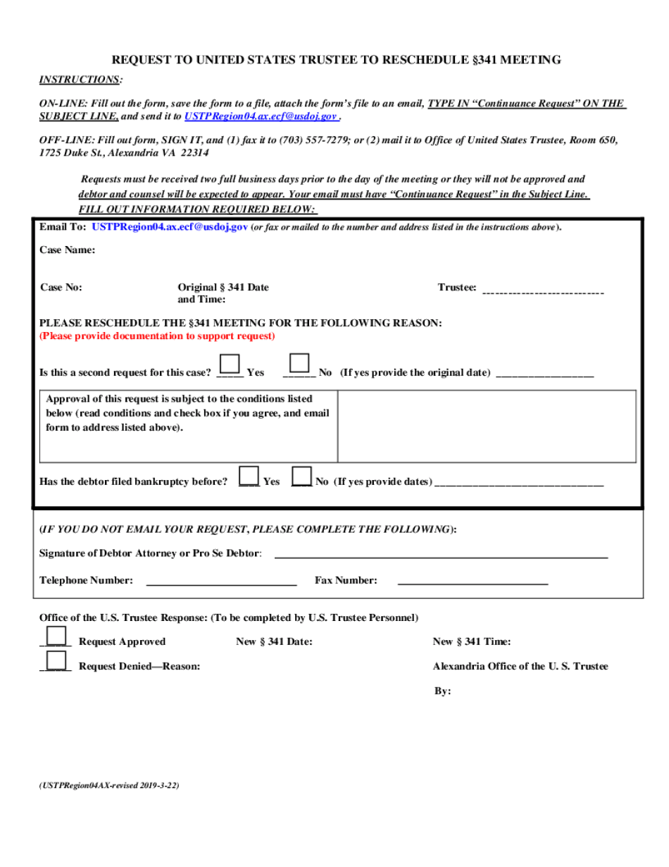  REQUEST to RESCHEDULE 12 15 FINAL REQUEST to RESCHEDULE 12 15 FINAL 2019