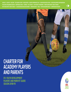 Get and Sign Charter for Academy Players and Parents EFL Com 2018 Form