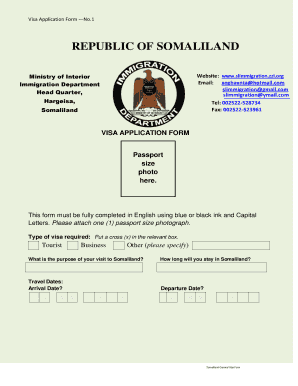 Somaliland Visa Application Form