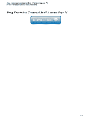 Drug Vocabulary Crossword Sa 60  Form