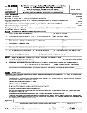 Form W 8 BEN Rev July IDB IIC Federal Credit Union