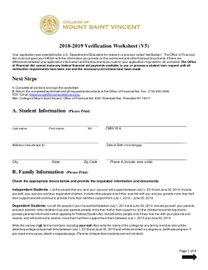  Verification Work Sheet V5 2018