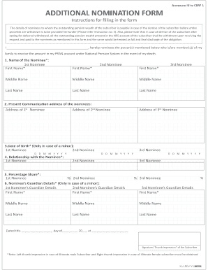 Annexure Iii to Csrf  Form