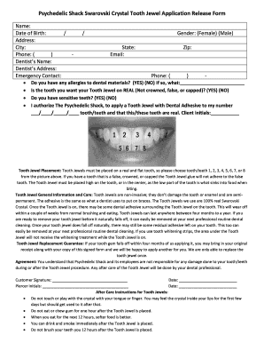Tooth Gem Consent Form