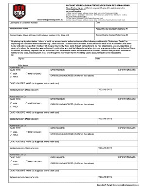 ACCOUNT VERIFICATIONAUTHORIZATION FORM RED STAG CASINO