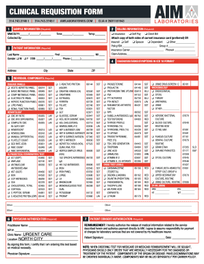 Clinical Requisition Form Aim Laboratories