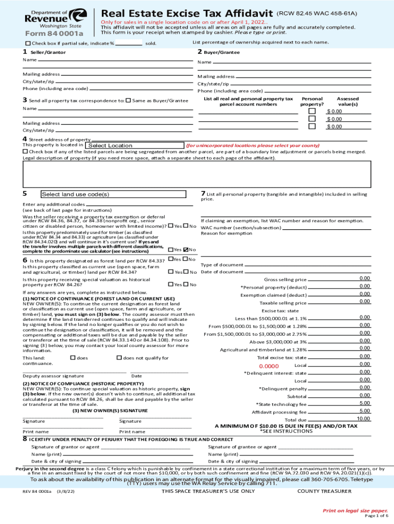  Estate Excise Tax Affidavit Form 2022