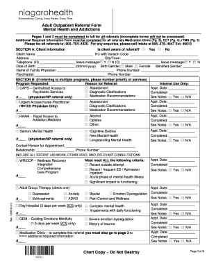 Adult Outpatient Referral Form