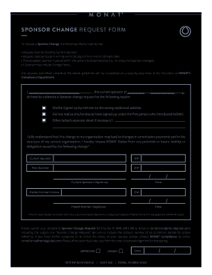 Sponsor Change Form