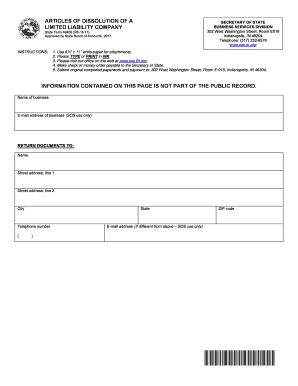 Get and Sign Dissolve a Business in Indiana Forms 2017-2022