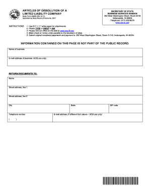  Dissolve a Business in Indiana Forms 2017-2024