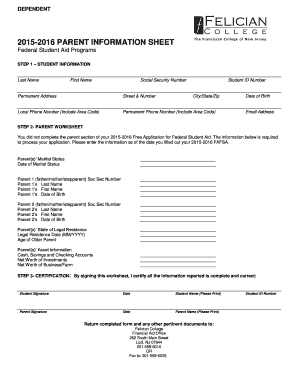Get and Sign Babysitting Parent Info Sheet 2015-2022 Form