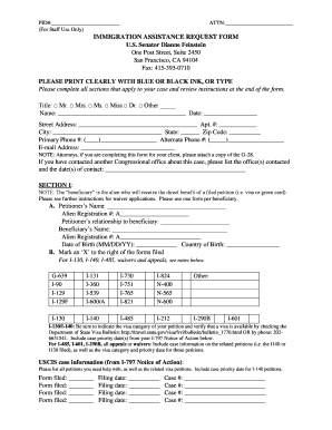 Immigration Assistance Request Form