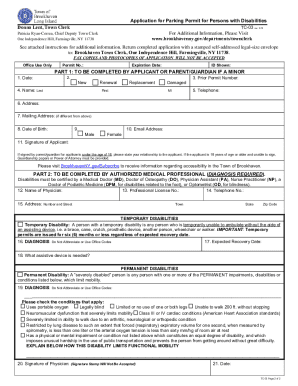  Application Parking Permit Disabilities 2019