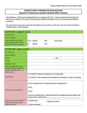 National Rmo Reference Form