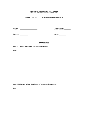 Kv Khagaria Primary Corner  Form